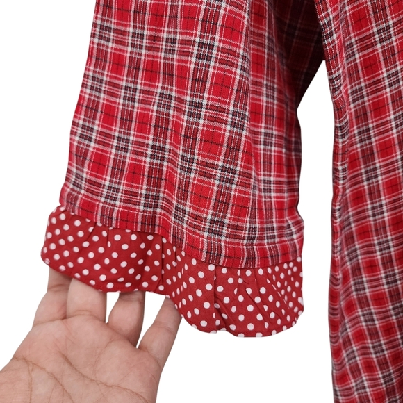 April Cornell Women's Vintage 100% Cotton Mixed Print Button Down Shirt - L - Picture 7 of 8